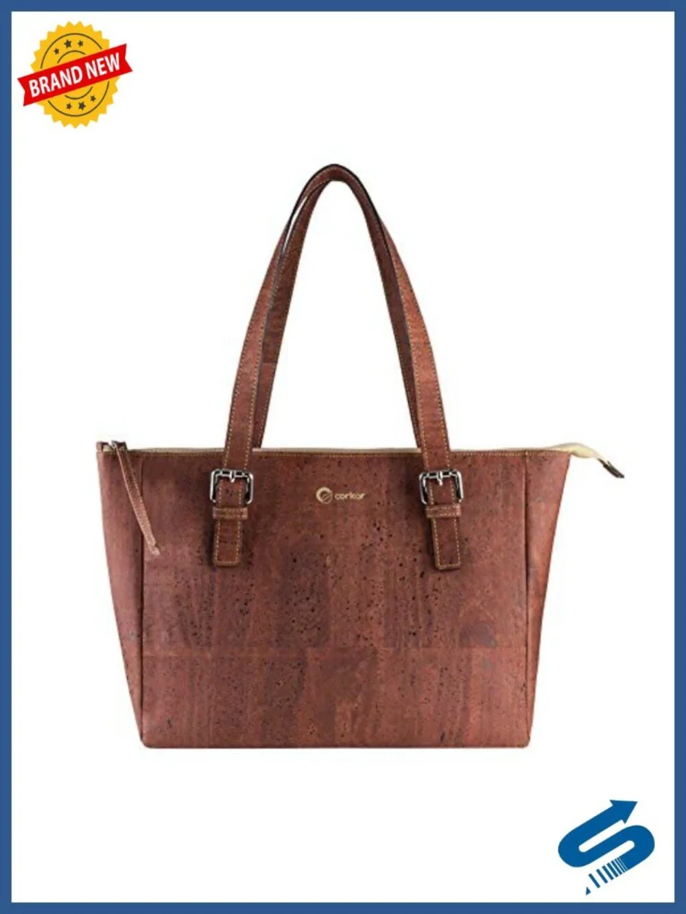 Vegan Cork Satchel with Roomy Interior and Pockets | Medium | Cruelty Free